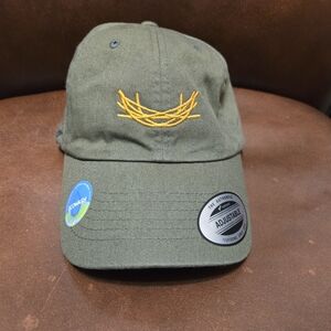 The Classics Yupoong  Adjustable Hat Cap Green Embroidered Logo